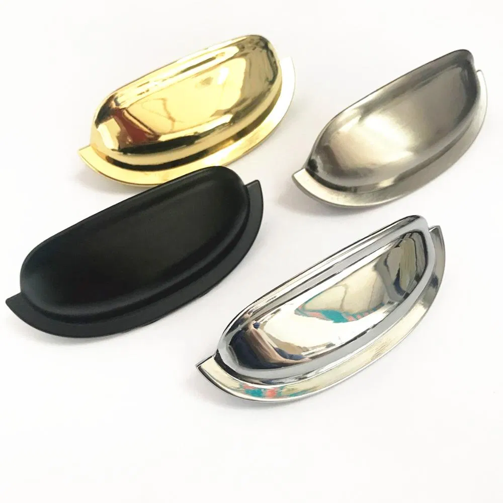 Satin Nickel Chrome Cabinet Hardware Bin Cup Drawer Shell Handle Pull