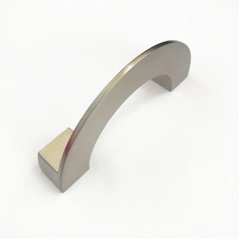 Brushed Nickel Cabinet Zinc Alloy C Design Shape Handles Dresser Pulls