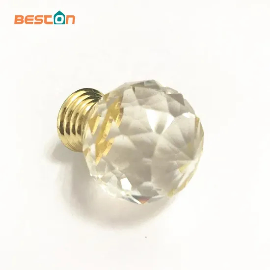 Crystal Glass Dril Kitchen Drawer Cabinet Door Handle Furniture Knobs Hardware