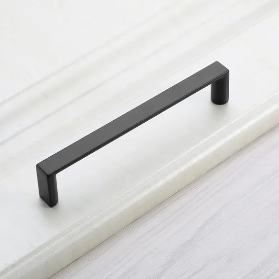 Zinc Furniture Hardware Drawer Pulls Matt Black Kitchen Cabinet Handles