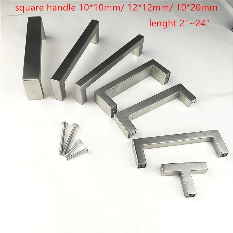 3-15inch Stainless Steel Cabinet Handles Square Furniture Kitchen Handle