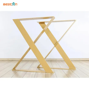 wood dining table with metal legs