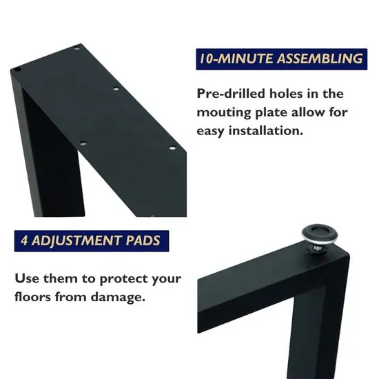 Industrial Metal 28 Inch Desk Office Table Base Legs