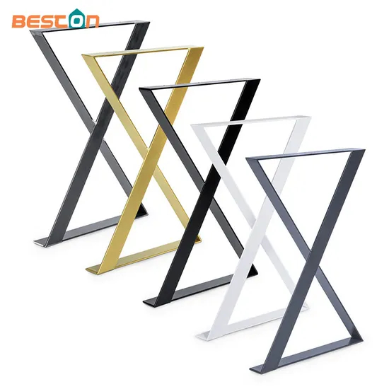 Furniture Feet Frame Brushed Polished X Square Console End Table Legs
