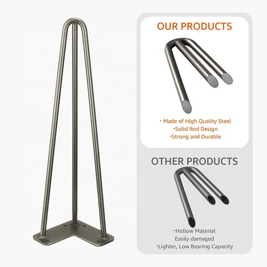 Steel Matt Black Coffee Dining Furniture Metal Table Hairpin Legs