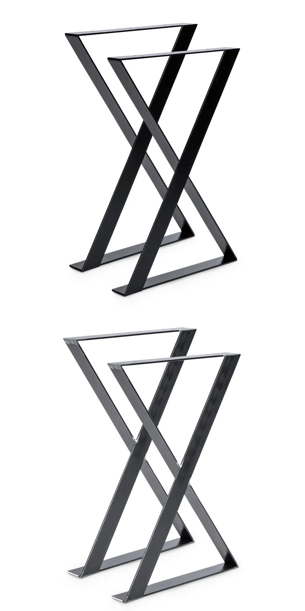 Furniture Feet Frame Brushed Polished X Square Console End Table Legs