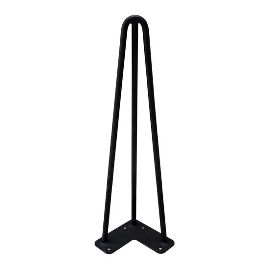 Steel Matt Black Coffee Dining Furniture Metal Table Hairpin Legs