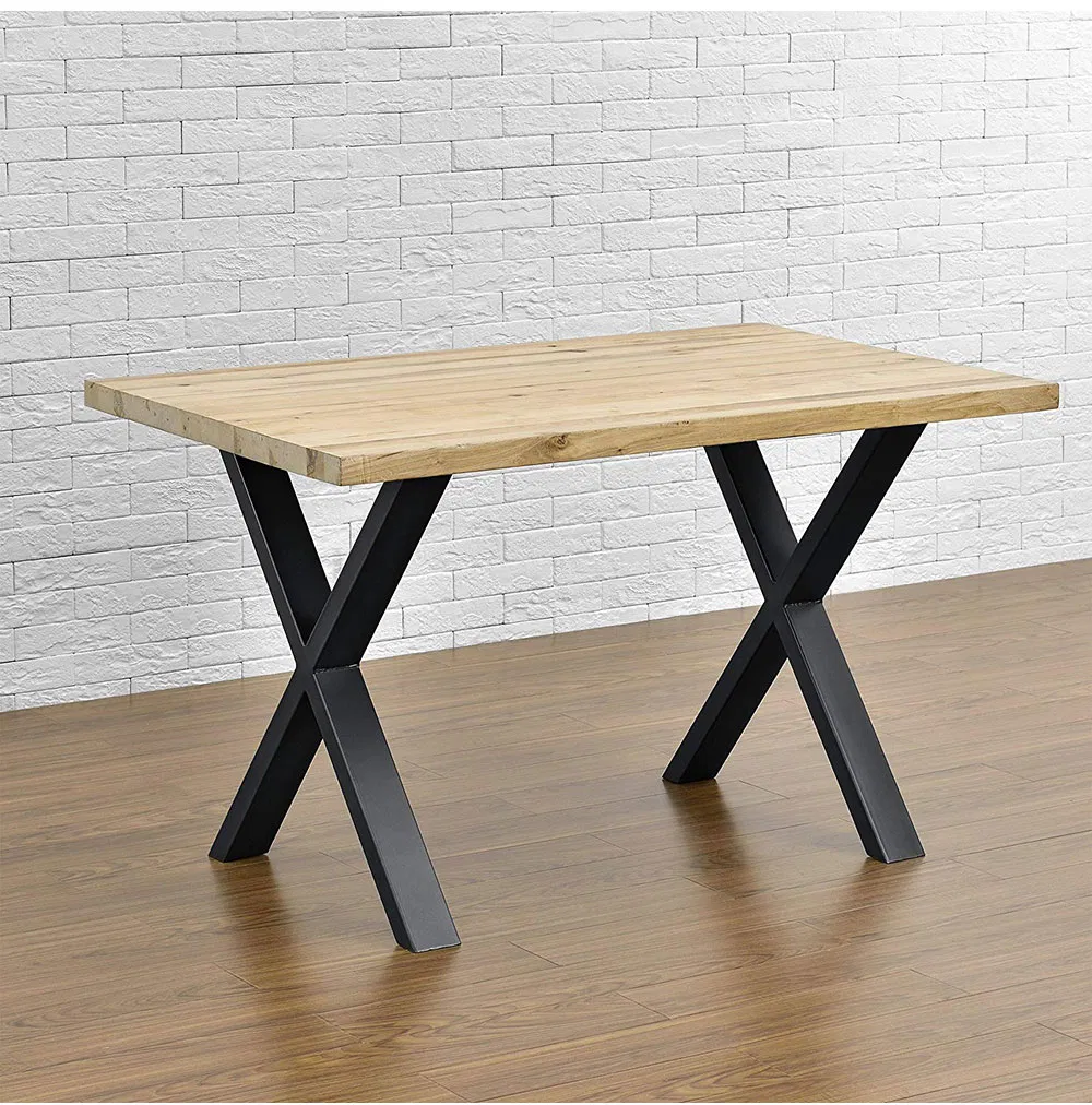 Heavy Duty Furniture Restaurant Dinning Desk Feet Metal Shape X Table Legs