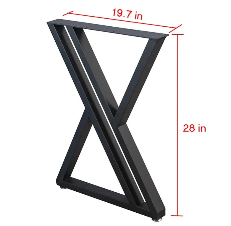 Industrial Style Durable Metal Table Legs Frame X-Shape Base for Furniture Legs