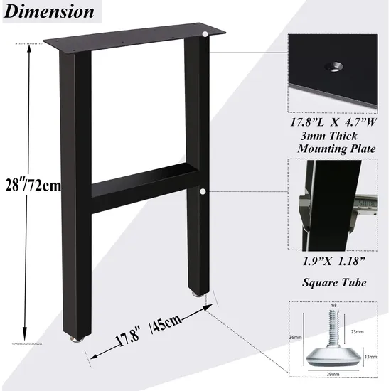 Industrial Style Wholesale Durable A Shape Metal Table Legs